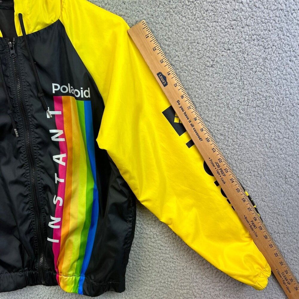 VINTAGE POLAROID 320 LAND CAMERA 90’S LIGHT HOODED JACKET ‎ SHELL BLACK SMALL - Picture 8 of 14